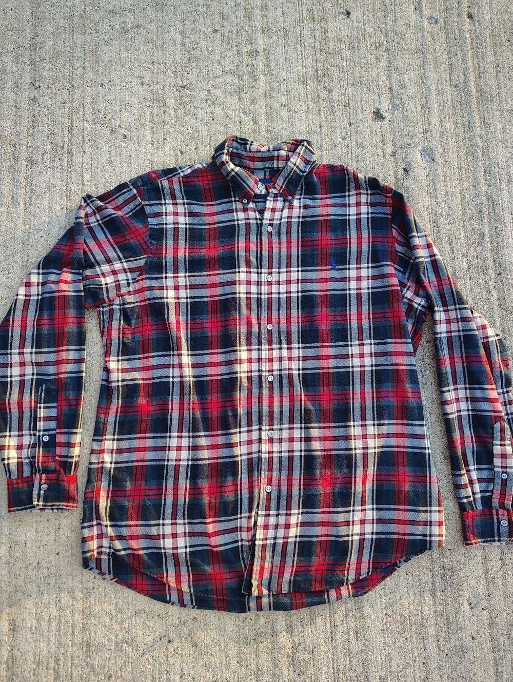 Polo Ralph Lauren Performance Flannel Shirt Mens XL LS Red Plaid Classic Fit
